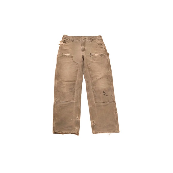 Carhartt Green Double Knees DISTRESSED